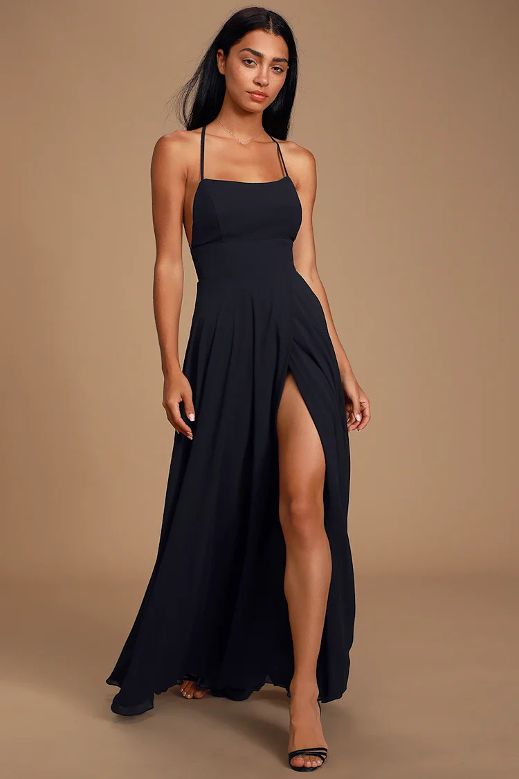 Dreamy Romance Black Backless Maxi Dress | Lulus (US)