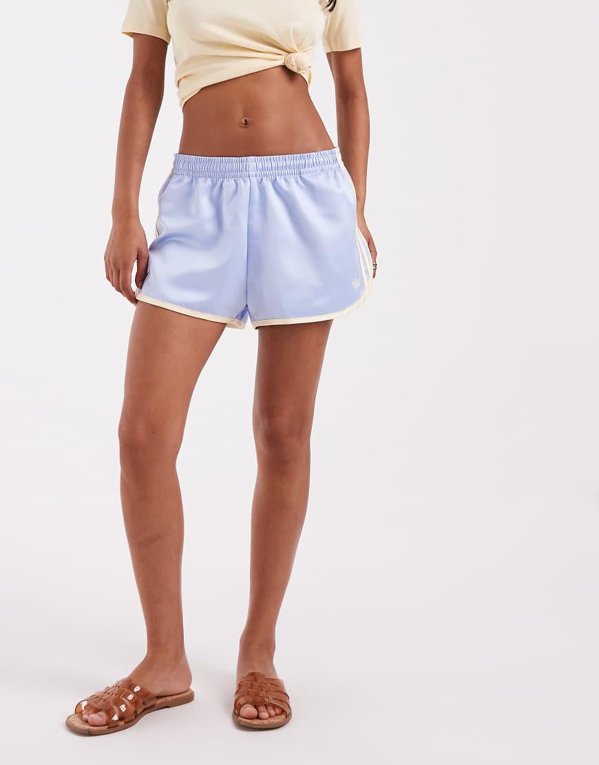 adidas Originals three stripe sprinter shorts in blue and cream | ASOS (Global)