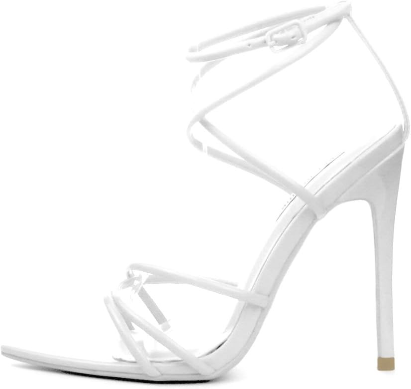 Cape Robbin Women's Strappy Pointy Open Toe Ankle Strap Stiletto Sandal-Ada | Amazon (US)
