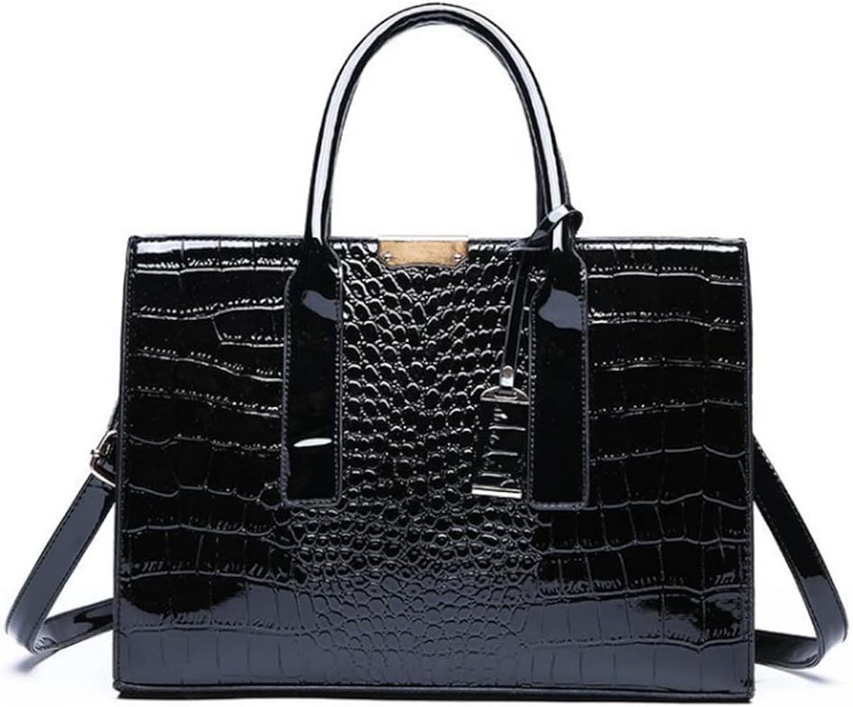 GJGJTER Top-handle Handbags Purse Women Crocodile Pattern Satchel Pu Leather Shoulder Bag Tote | Amazon (US)