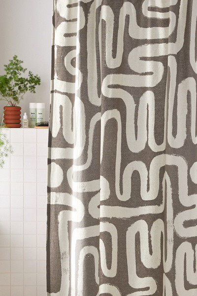 Artie Brush Stroke Shower Curtain | Urban Outfitters (US and RoW)