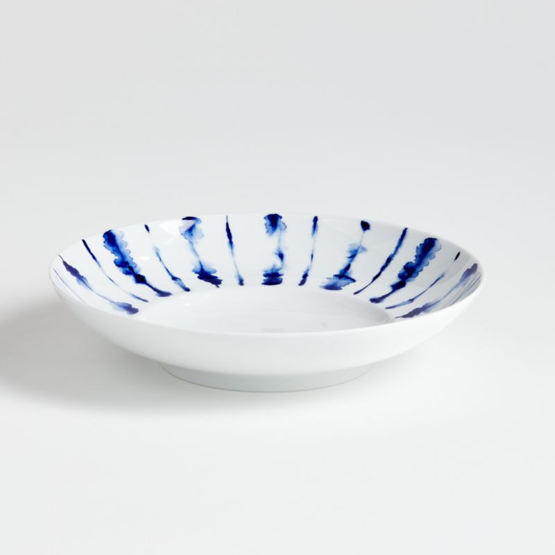Omri Hanukkah Blue and White Low Bowl + Reviews | Crate & Barrel | Crate & Barrel