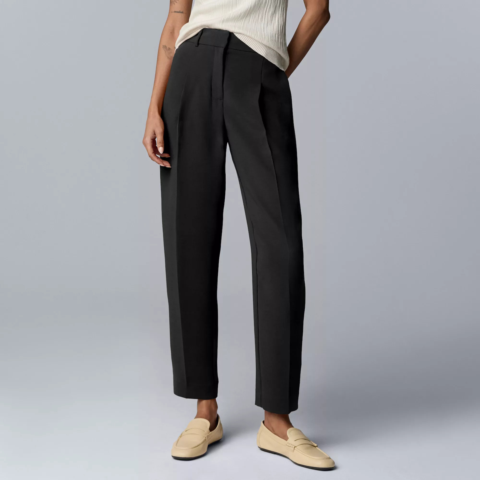 Women's Simply Vera Vera Wang Luxe Crepe Tapered Ankle Pants | Kohl's