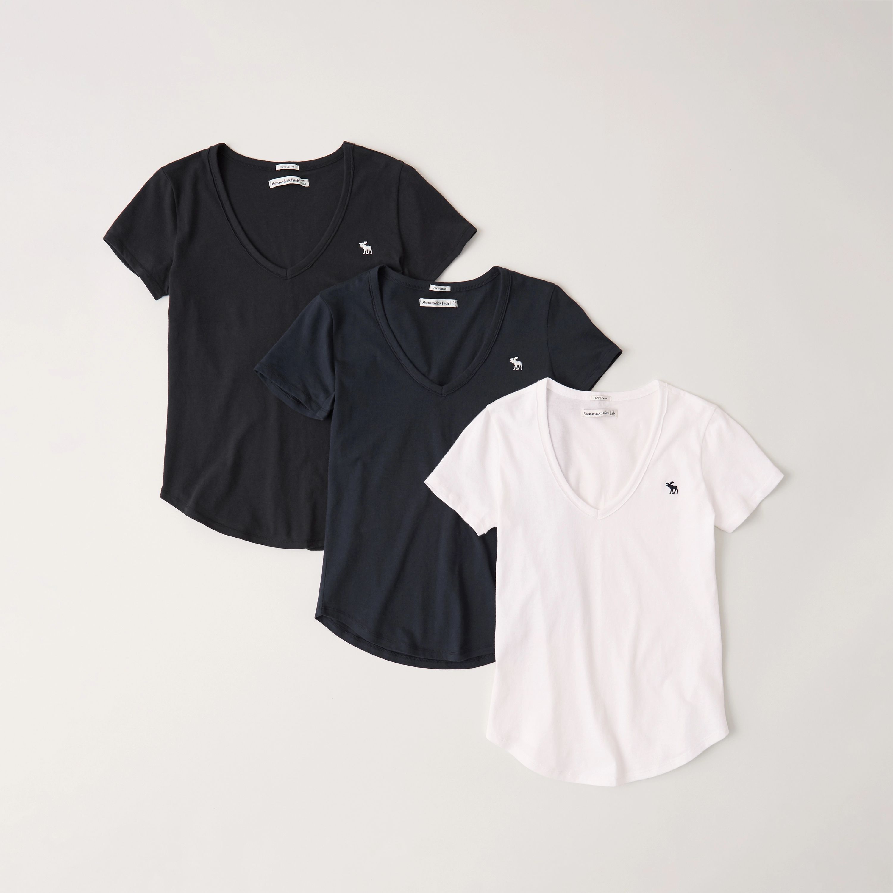 3-Pack Short-Sleeve Deep-V Tee | Abercrombie & Fitch (US)
