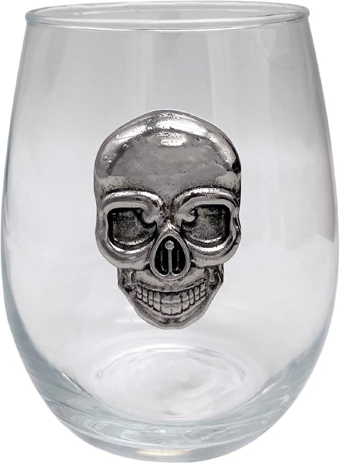 TMD Retail Skull Wine Glass - 22 oz - Goth Gifts, Skeleton Gifts, Skeleton Decor, Spooky Wine Gla... | Amazon (US)