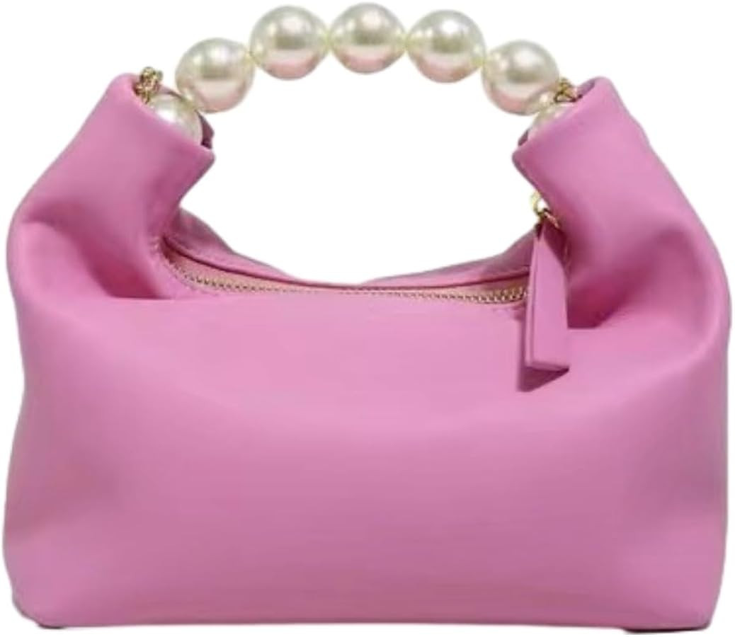 OEIPSMK Pearl Handle Clutch Bag for Women, Elegant Pearl Evening Handbag with Top Handle Wedding ... | Amazon (US)