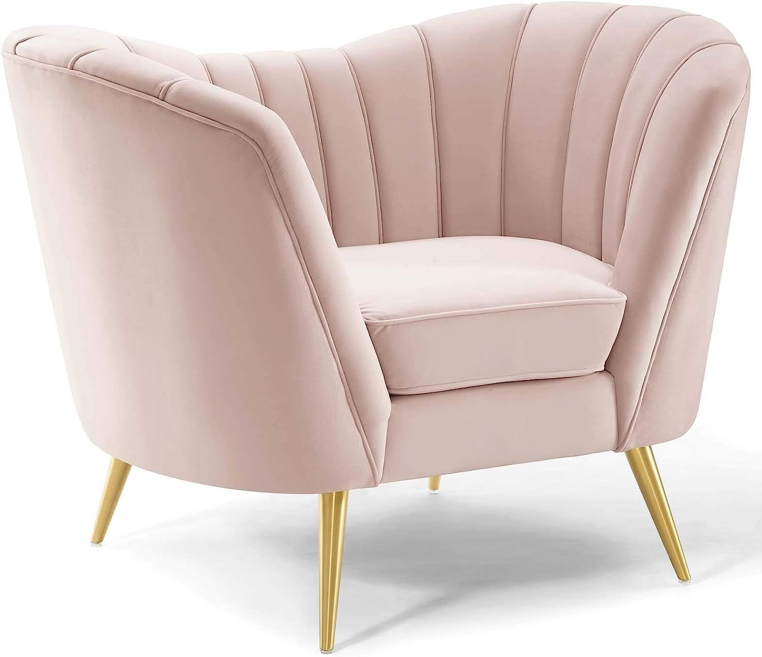 Modway EEI-3874-PNK Opportunity Channel Tufted Performance Velvet Accent Armchair in Pink | Amazon (US)