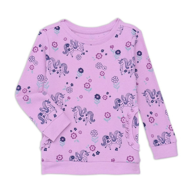 Garanimals Toddler Girl Long Sleeve Thermal Printed Top, Sizes 18M-5T | Walmart (US)