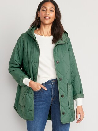 Hooded Quilted Utility Coat for Women | Old Navy (CA)