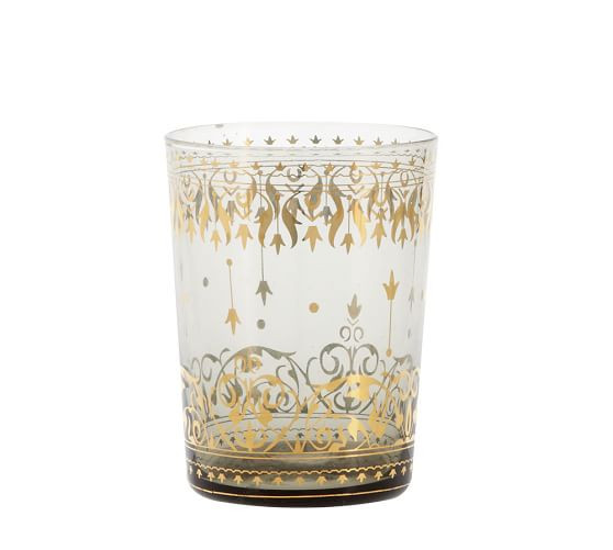 Moroccan Double Old-Fashioned Glass, Set Of 4 - Gray | Pottery Barn (US)