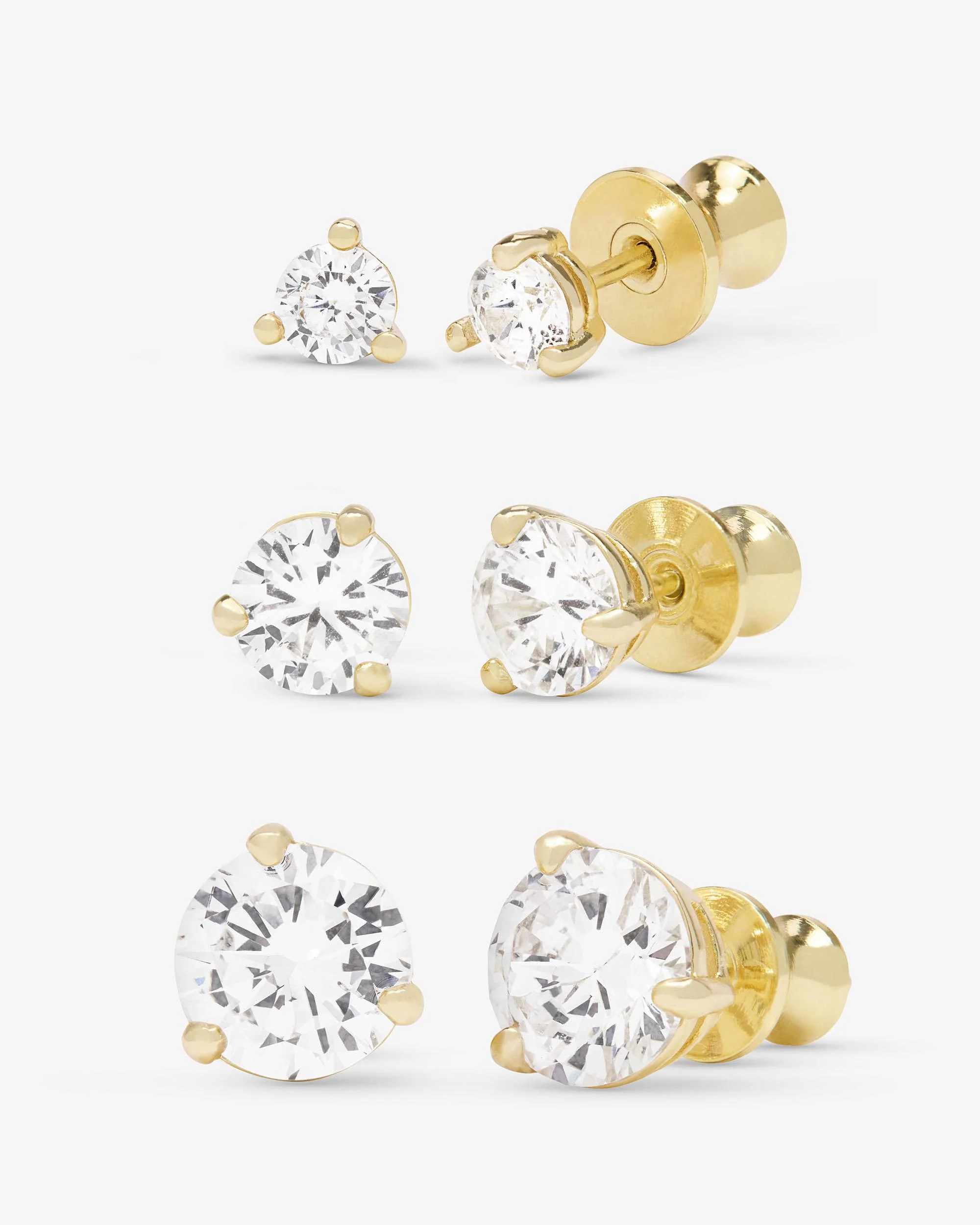 Not Your Basic Stud Set - Gold|White Diamondettes | Melinda Maria Jewelry