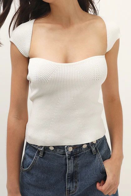 Francesca Ribbed Bustier Top | Storets (Global)