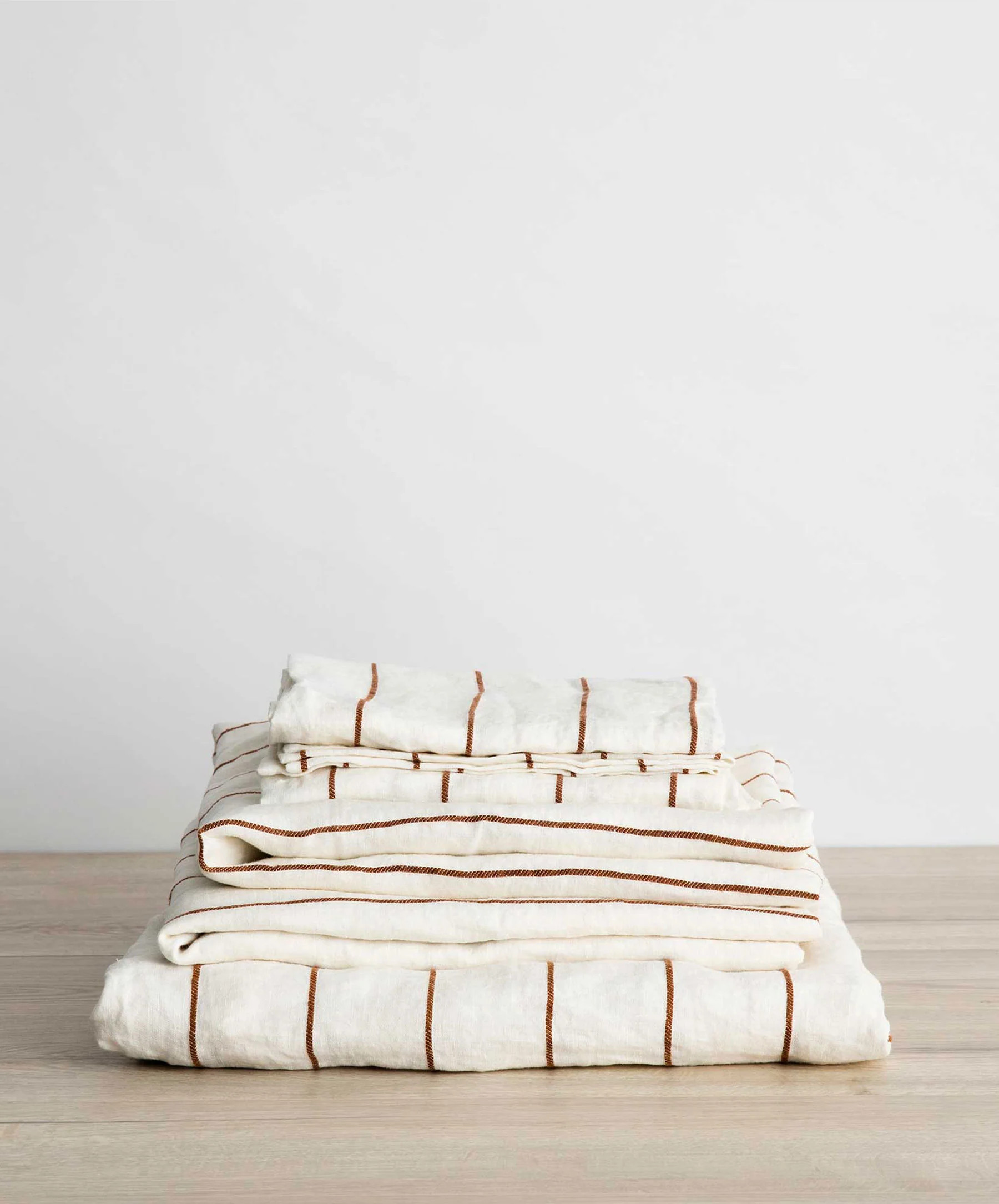 Linen Sheet Set With Pillowcases - Cedar Stripe | CULTIVER US