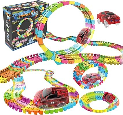 Mindscope Twister Tracks Trax 360 Loop 13' (feet) of Neon Glow in The Dark Track with One LED Lig... | Amazon (US)