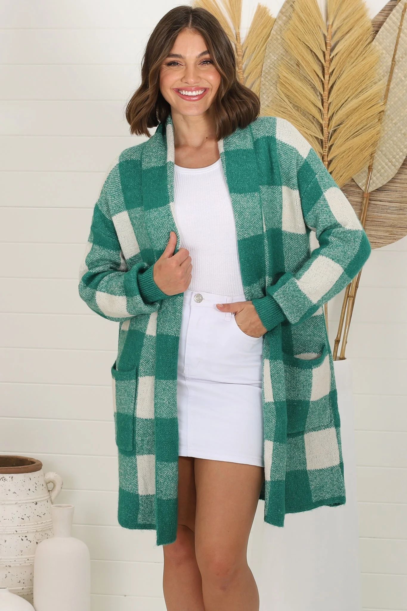 Shop the Adelen Cardigan in Green | Salty Crush Knitwear | Salty Crush