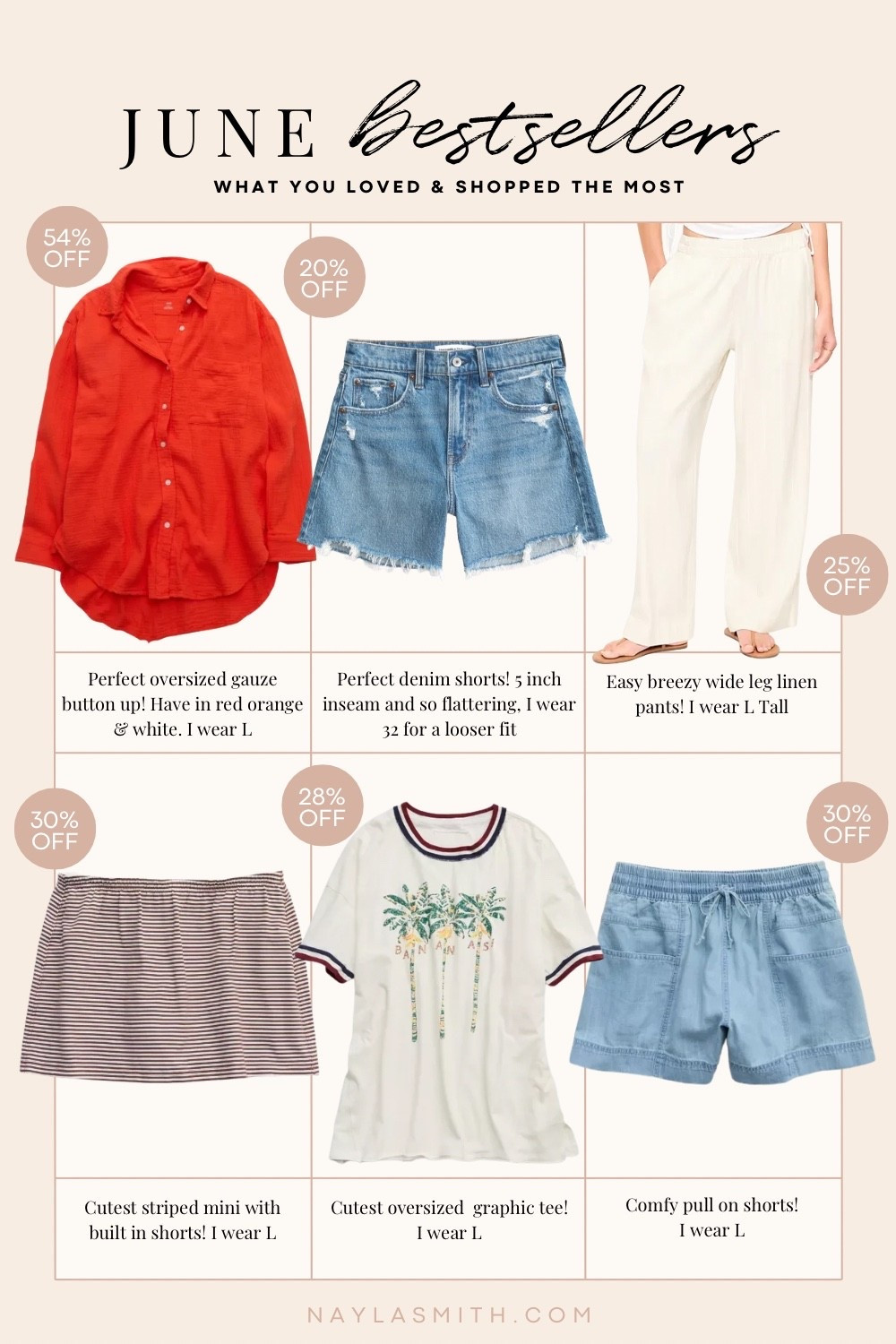 June bestsellers! Cotton gauze button up shirt, my all time fave denim shorts, my fave summer graphic tees, striped mini skort, pull on chambray shorts, wide leg linen pants (Canadian link under “similar products”)

#LTKsummer #LTKsale #LTKstyletip