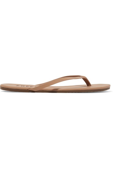 TKEES - Lily Matte-leather Flip Flops - Sand | NET-A-PORTER (US)