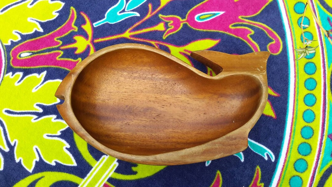 Carved Wooden Dish Whale or Goldfish Vintage Authentic Decor Find by Antiquesandvaria NEW Free Sh... | Etsy (US)