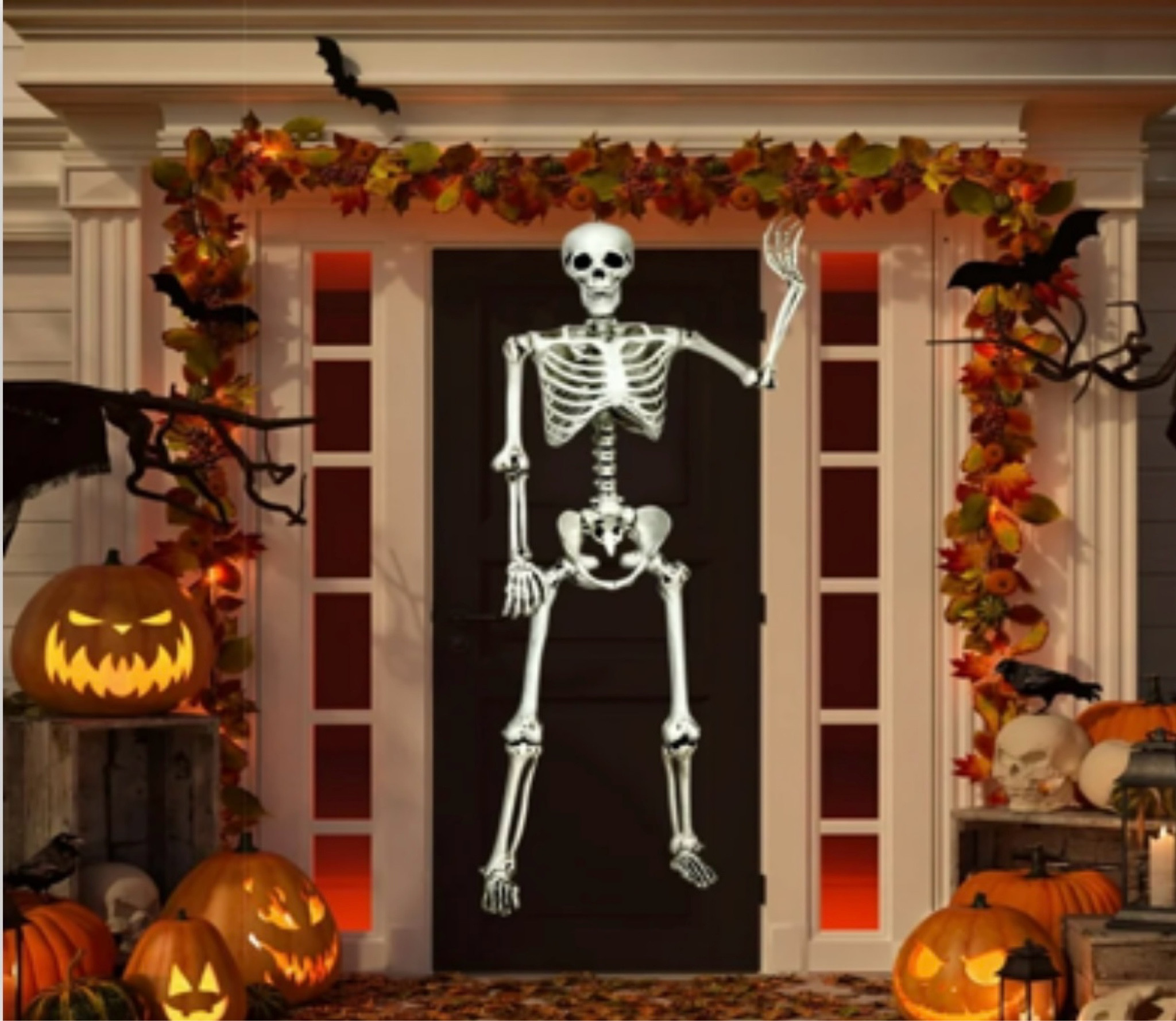 Halloween Front Door Skelton 

#LTKSeasonal #LTKHalloween #LTKFallSale