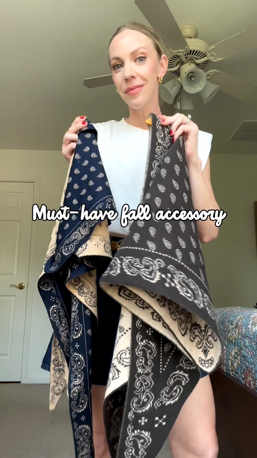 A bandana or paisley print bandana scarf is a must-have for fall! These are cotton/silk and cashmere and the triangular shape makes styling a breeze

#LTKSeasonal #LTKOver40 #LTKNYFW