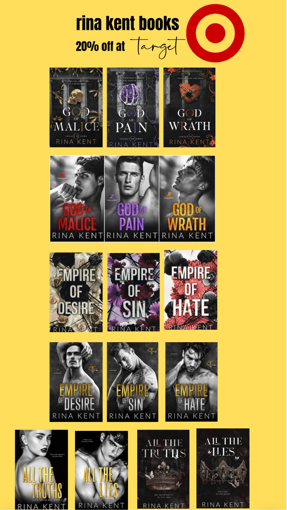 Rina kent books 20% off at target this week!