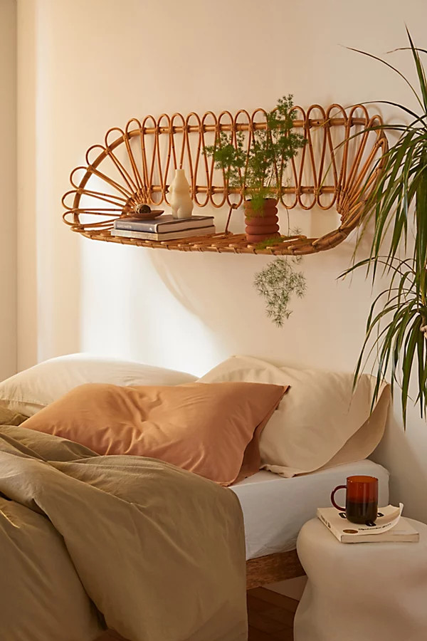 Mariella Headboard Wall Shelf in Brown at Urban Outfitters | Urban Outfitters (US and RoW)