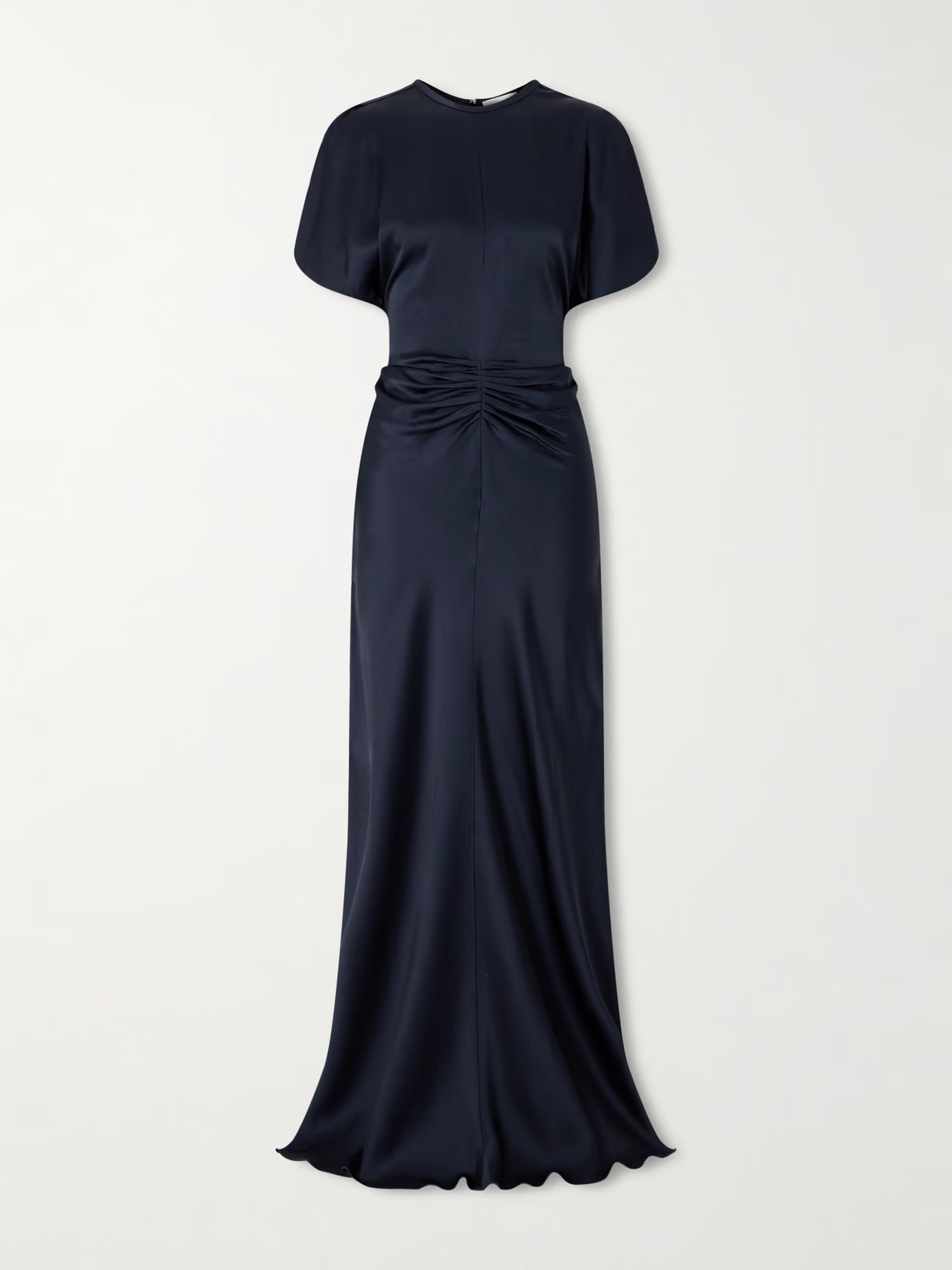 Victoria Beckham - Ruched Satin Maxi Dress - Blue | NET-A-PORTER (US)