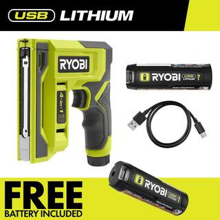 USB Lithium 4-in-1 Stapler/Nailer Kit with 3.0 Ah Battery, Charging Cable, and FREE USB Lithium 2... | The Home Depot