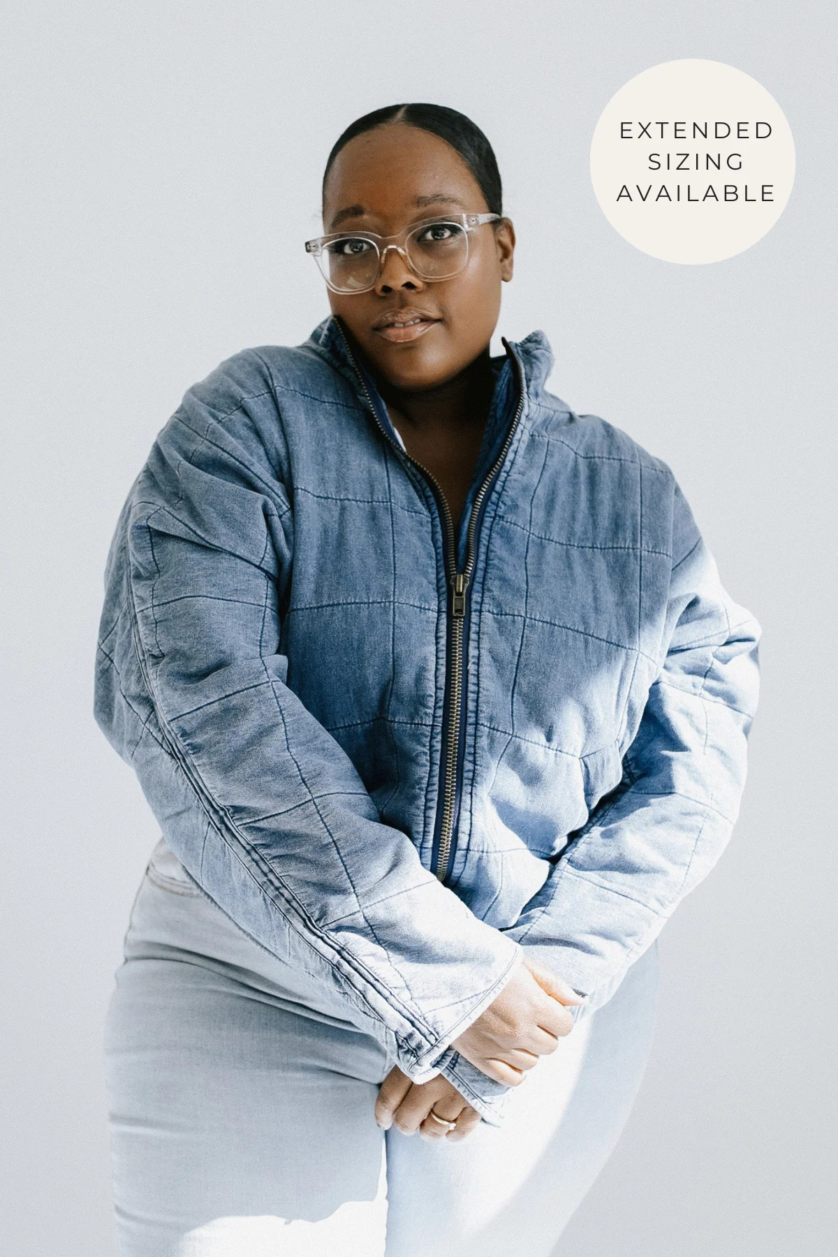 Becca Quilted Shacket - Denim | THELIFESTYLEDCO