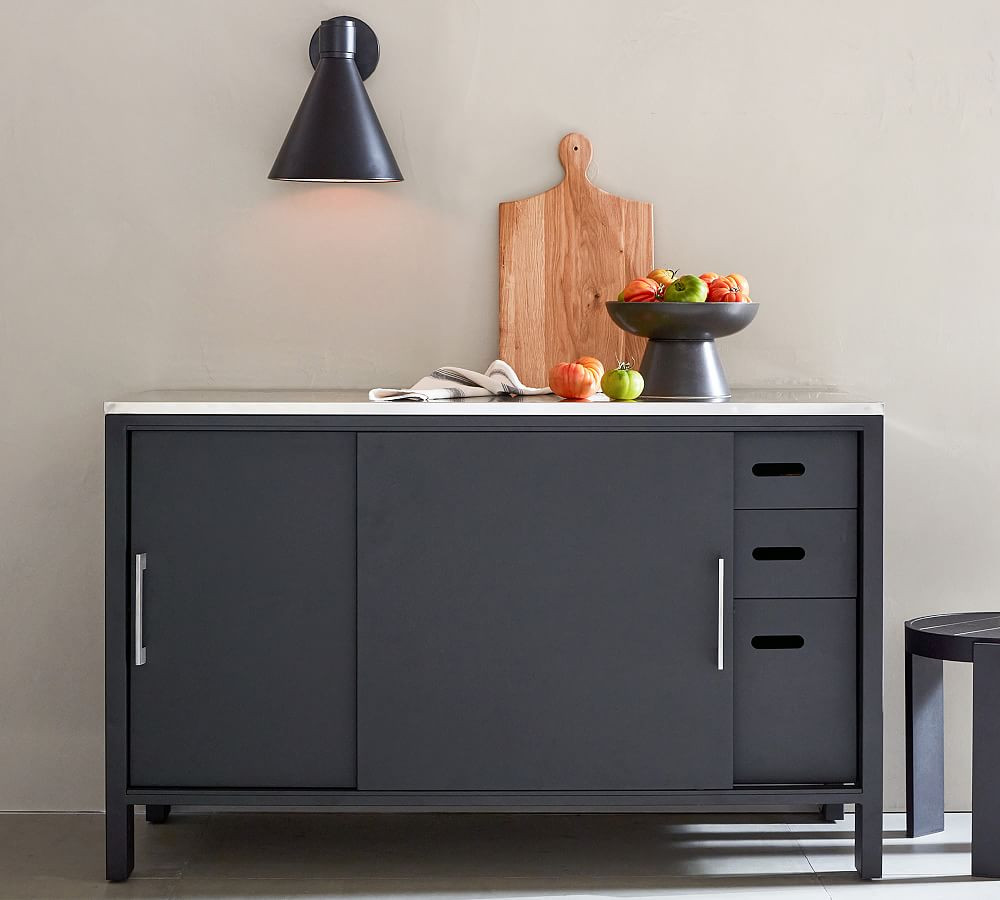 Malibu Metal Outdoor Kitchen Double Cabinet | Pottery Barn (US)