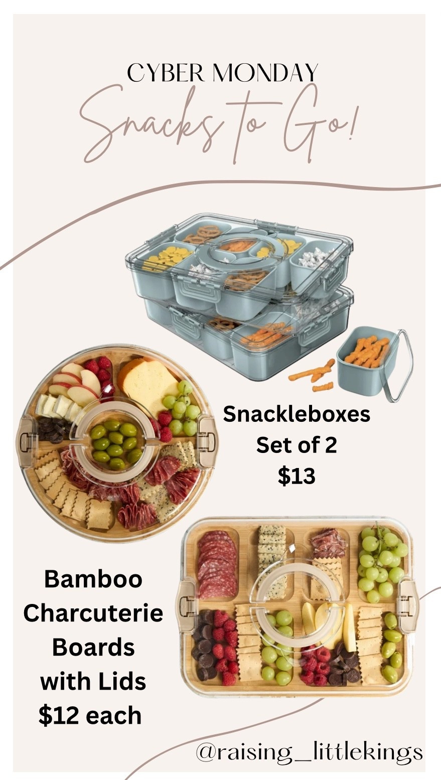 🚨DEAL ALERT🚨

These bamboo charcuterie boards with lids and snacklebox sets are on major sale!!! These would be such a cute gift filled with snacks! We actually love giving my brother-in-law snackleboxes for Christmas! 

You can’t beat these prices at Walmart!

#LTKCyberWeek #LTKGiftGuide #LTKHoliday