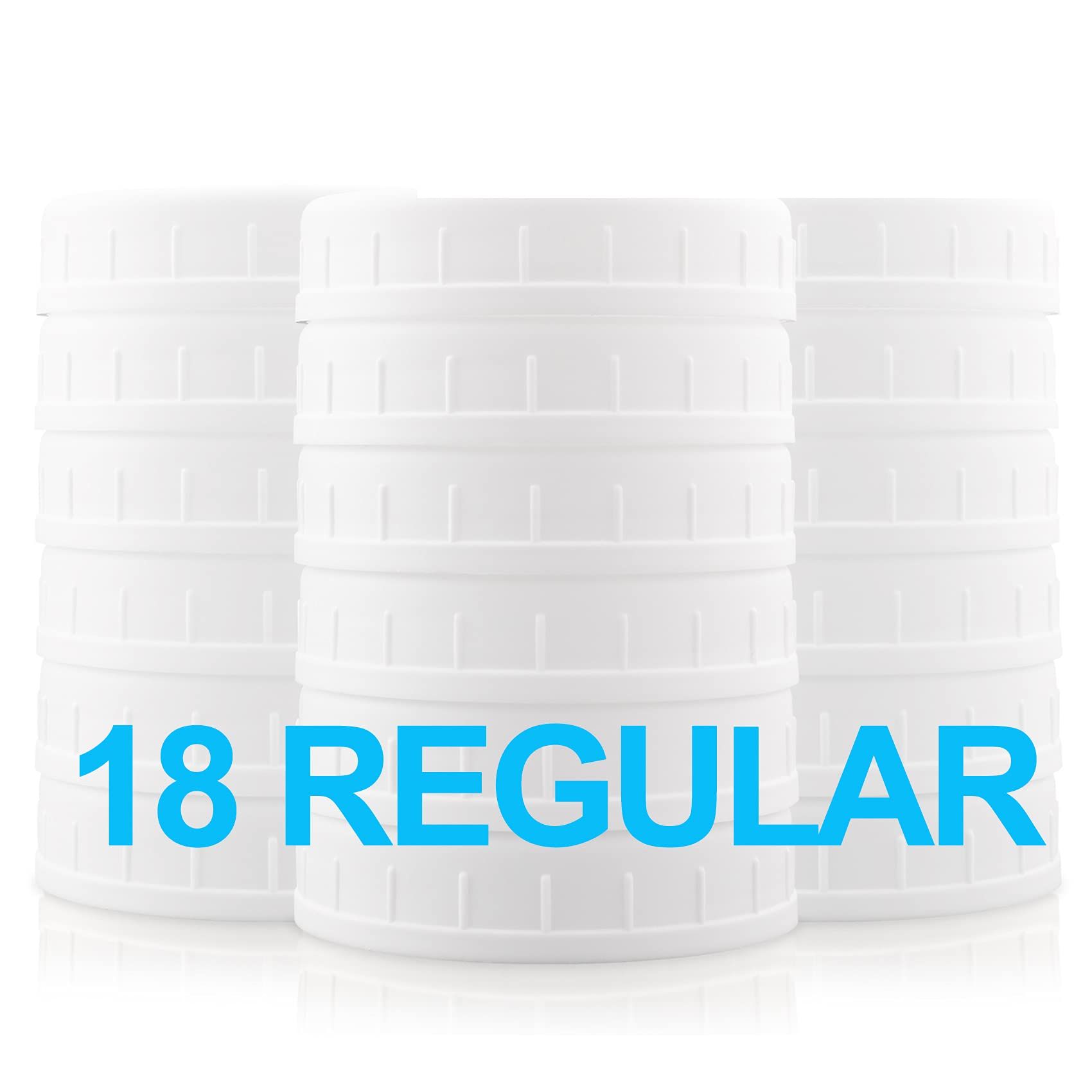 [18 Pack] Plastic REGULAR Mouth Mason Jar Lids for Ball, Kerr and More - White Plastic Storage Ca... | Amazon (US)