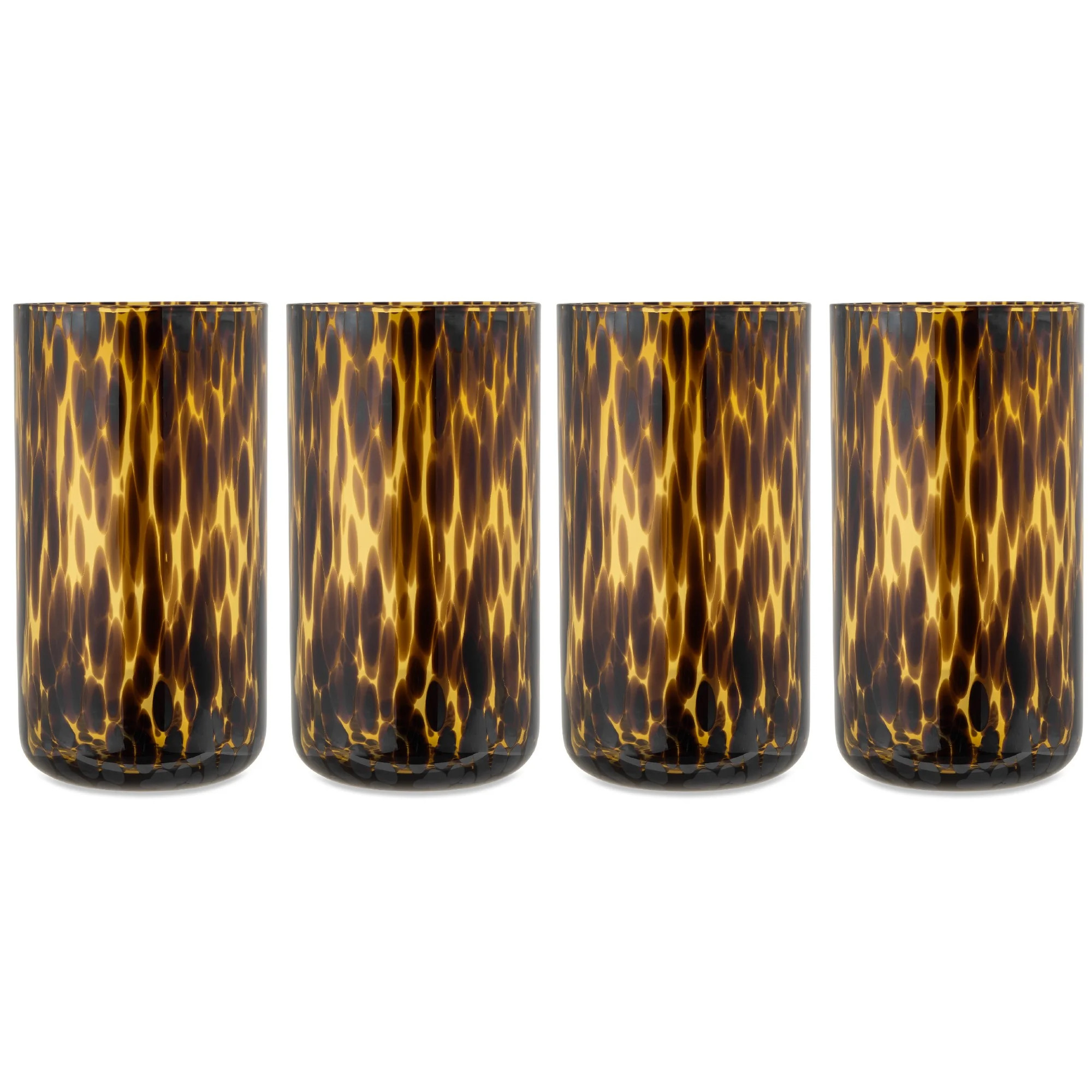 Thyme & Table 4-Piece 20oz Tortoise Shell Glass Set | Walmart (US)