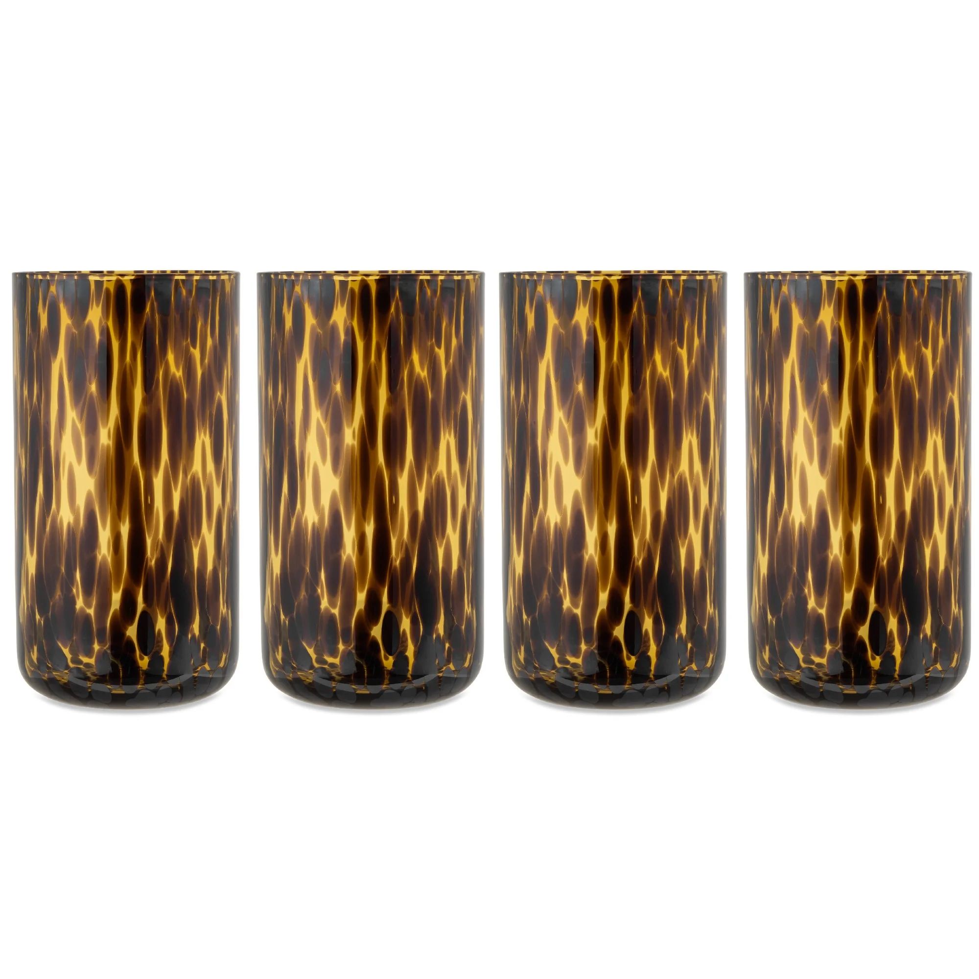 Thyme & Table 4-Piece 20oz Tortoise Shell Glass Set | Walmart (US)