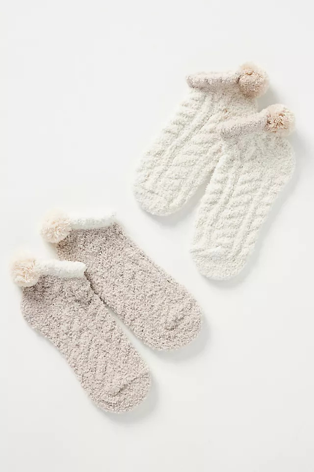 Pommed Cable-Knit Socks | Anthropologie (US)