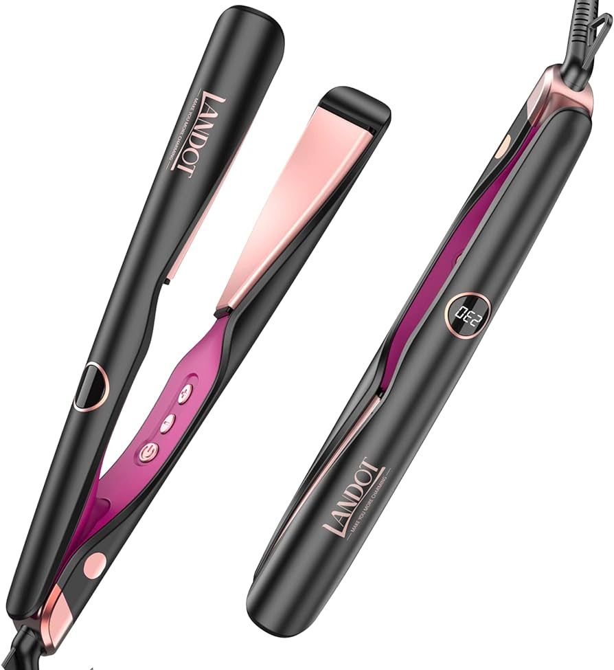 LANDOT Hair Straightener Flat Curling Iron: Straightener and Curler 2 in 1 - Twist Straightening ... | Amazon (US)