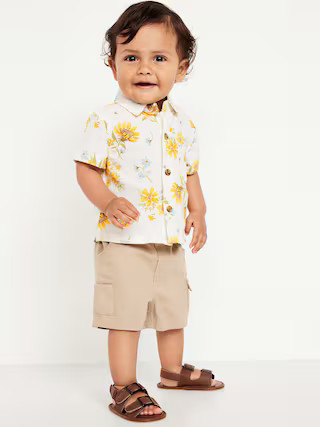 Printed Short-Sleeve Linen-Blend Shirt for Baby | Old Navy (US)