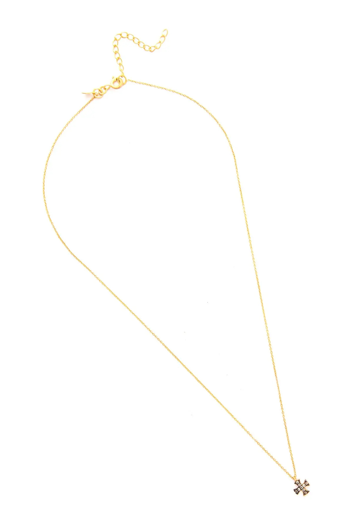 Rivka Friedman 18K Gold Clad Sterling Silver with Black Rhodium Petite White Topaz Cross Pendant Nec | Nordstrom Rack