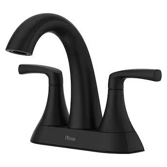 Pfister Rancho Matte Black 4-in centerset 2-Handle WaterSense Bathroom Sink Faucet with Drain and... | Lowe's
