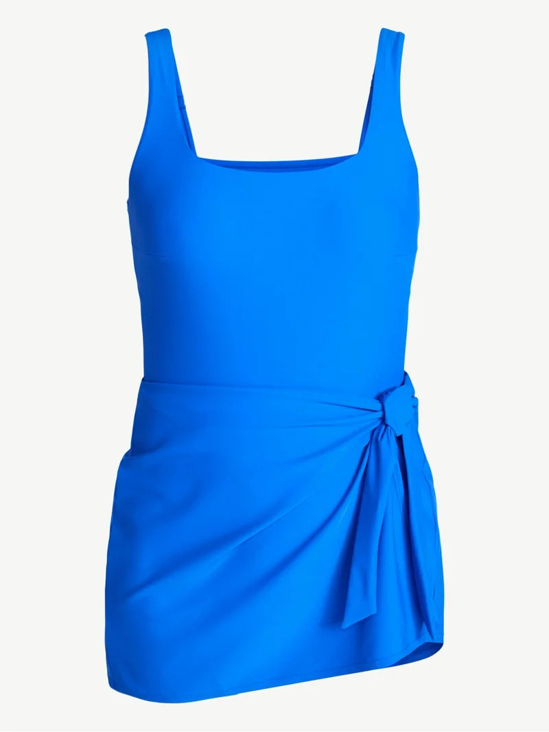Time and Tru Women's and Women's Plus Size Wrap Swim Dress, Sizes XS-3X | Walmart (US)