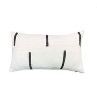 striped Mud Cloth Pillow Cover, Boho Lumbar, Black & White | Etsy (US)