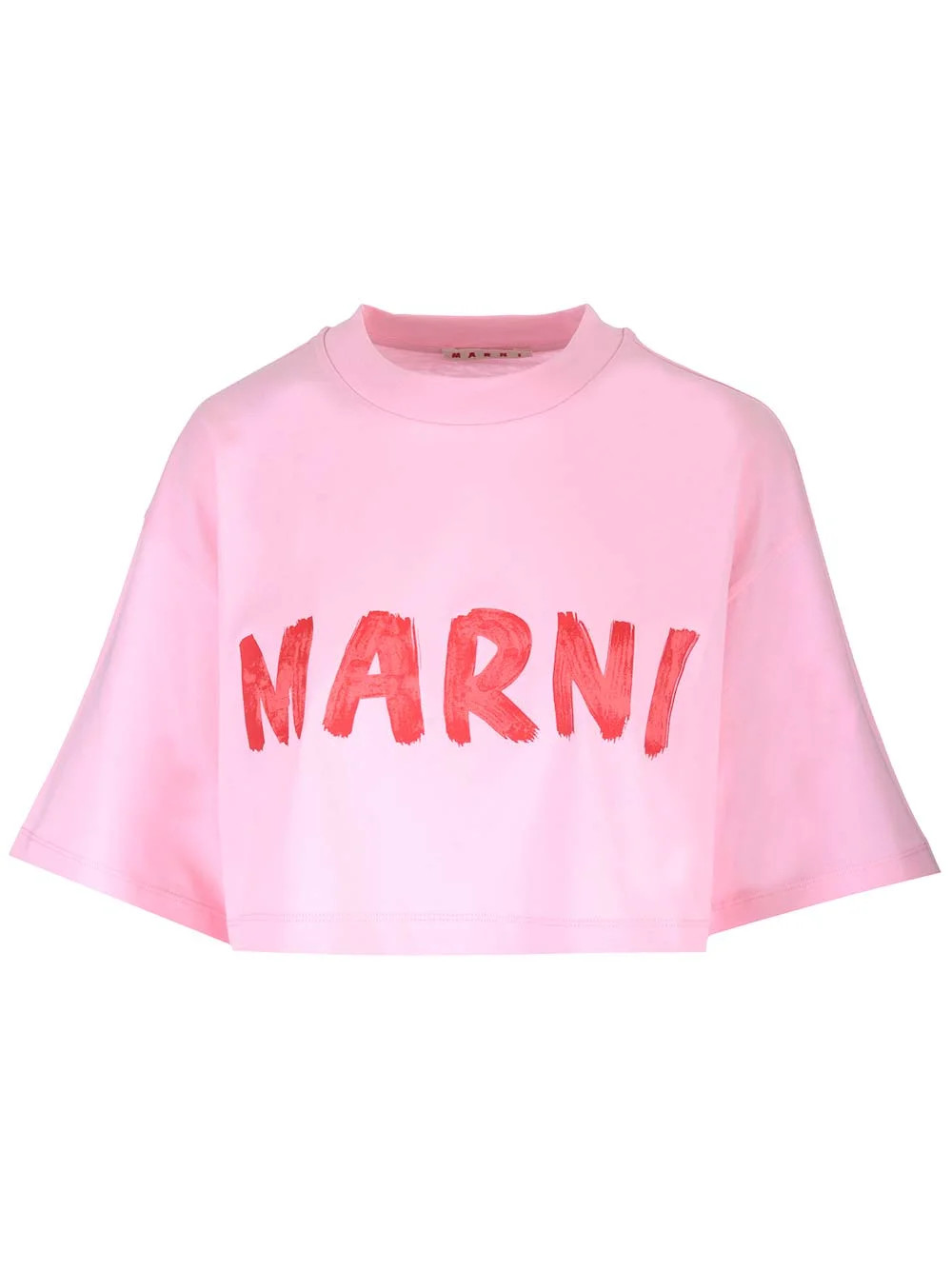 Marni Logo Printed Cropped T-Shirt | Cettire Global