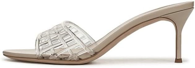 Jelly Heeled Sandals for Women Clear Kitten Pointed Toe High Heels Pumps Mule Vintage Fashion | Amazon (US)