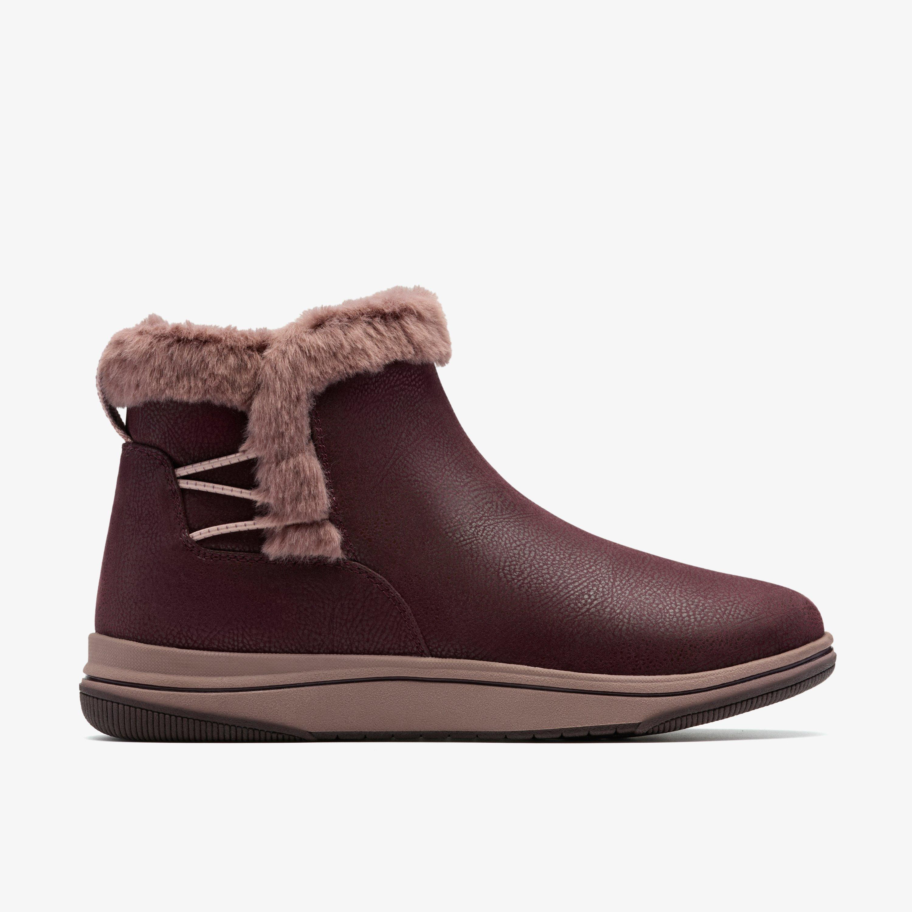 Womens Breeze Fur Merlot Ankle Boots | Clarks | Clarks (US)