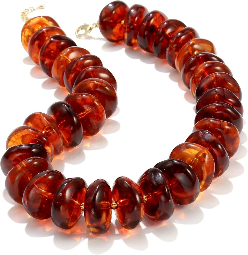 Colorful Chunky Beaded Necklace for Women,Large Acrylic Bead Choker Statement Necklace Cute Trend... | Amazon (US)