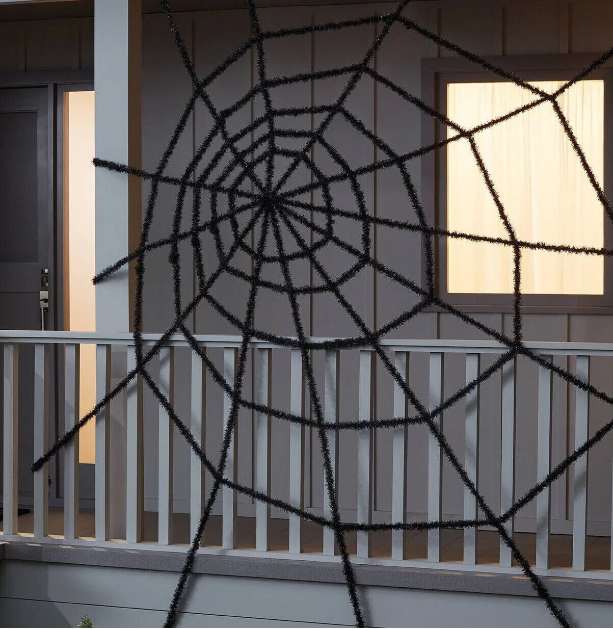 Hyde & Eek! Jumbo Black Shimmering Spiderweb Halloween Decor - 10 Feet | Walmart (US)