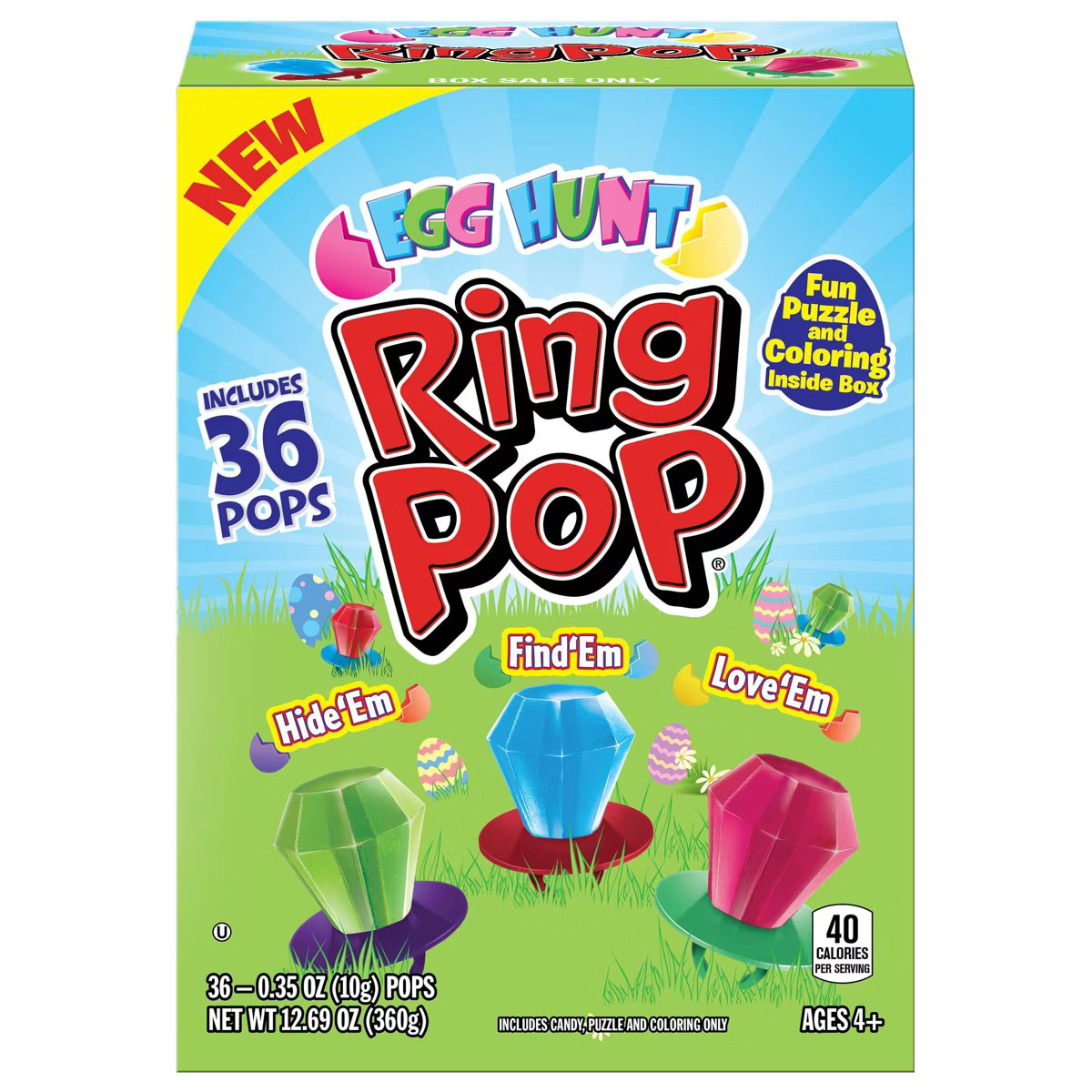 Ring Pop Easter Egg Hunt Box - 12.60oz/36pc | Target