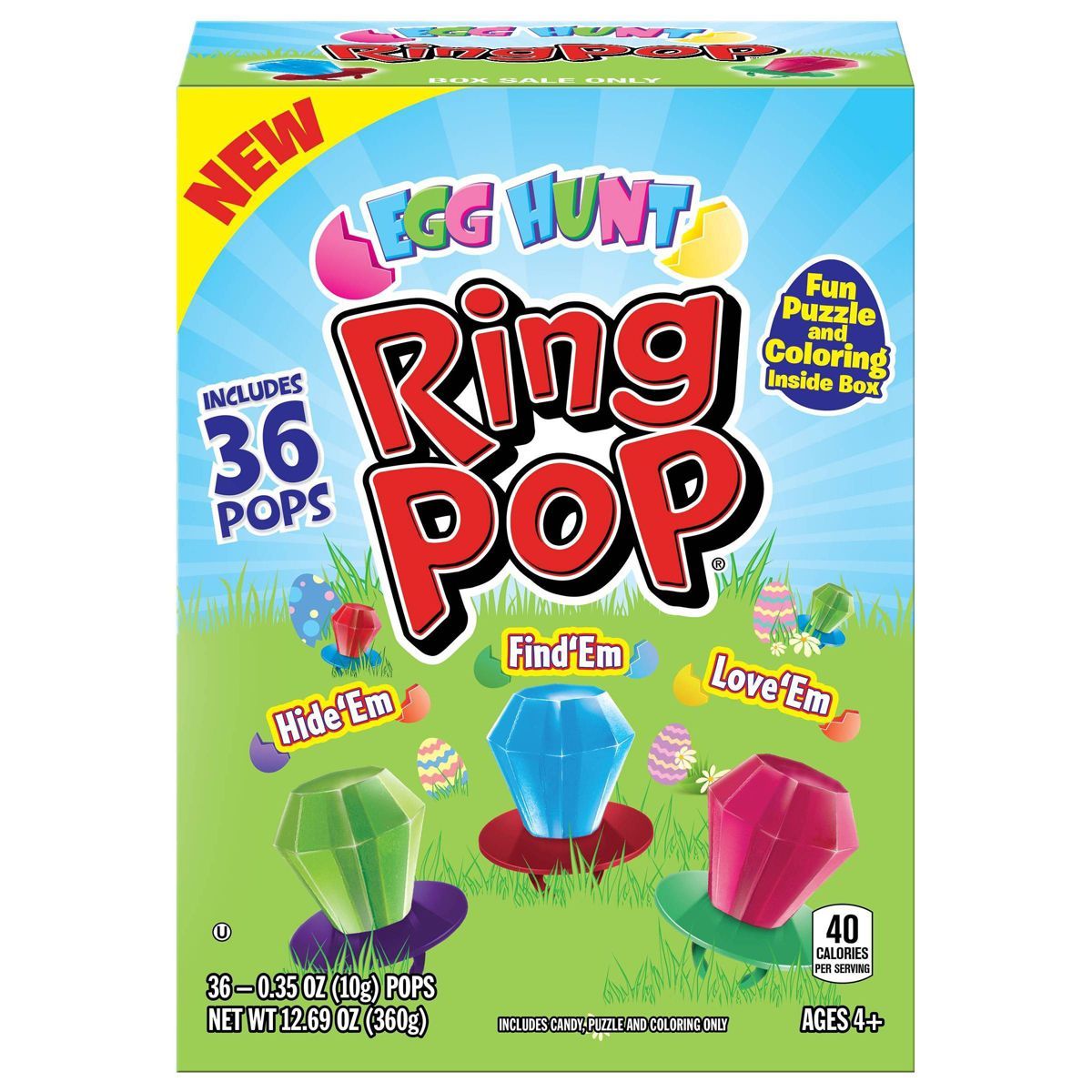 Ring Pop Easter Egg Hunt Box - 12.60oz/36pc | Target