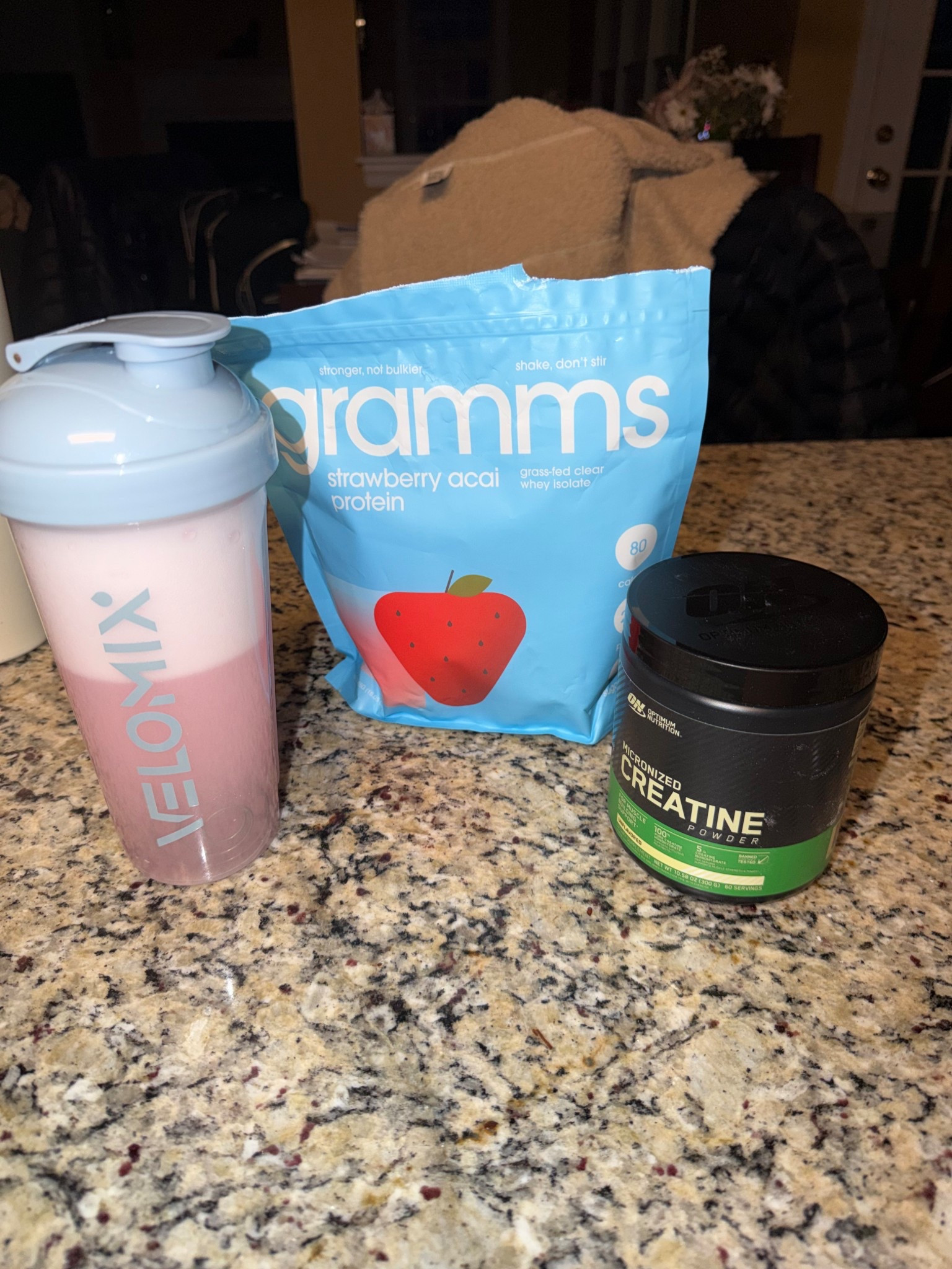 My go to post workout stack! Clear protein and creatine  

#LTKActive #LTKmorningroutine #LTKfitnessgoals