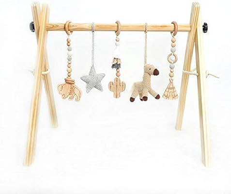 Wooden Play Gym for Baby Infant Activity Set Wild WEST Adventures Cowboy Natural Wooden Montessor... | Amazon (US)